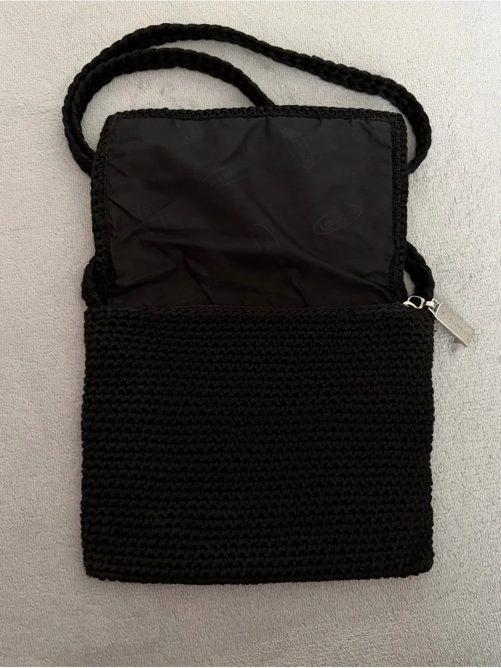 Old Navy Black Crochet Crossbody Purse